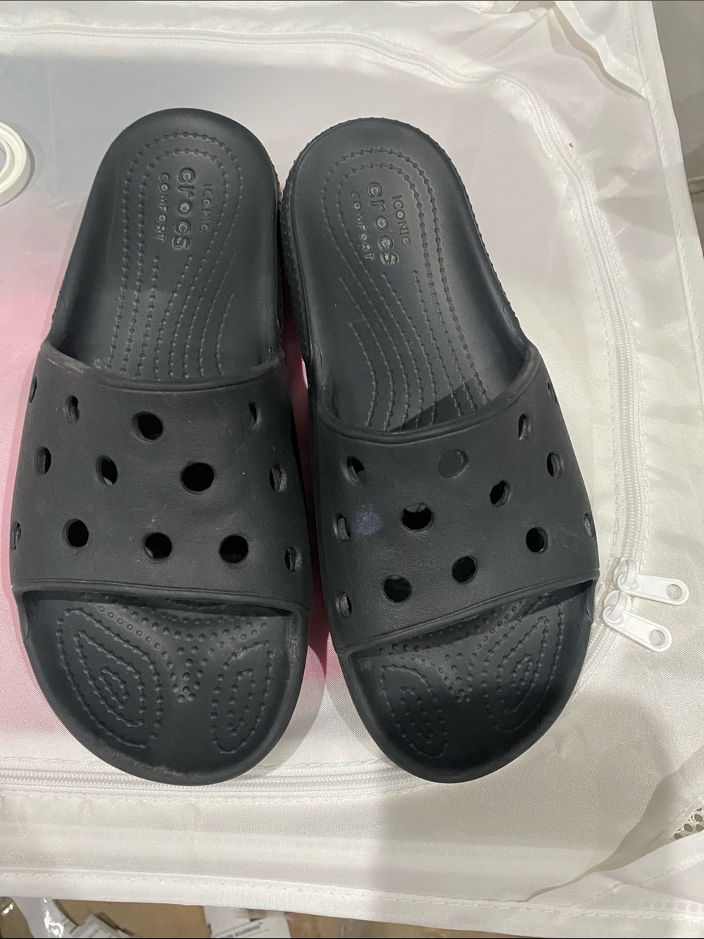 CROCS Kids size J 5  Black Slide Sandals